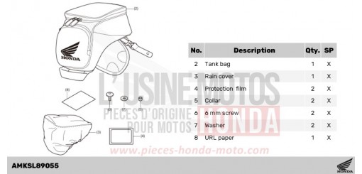 KIT,TANK BAG(3L) CRF1100DP de 2023